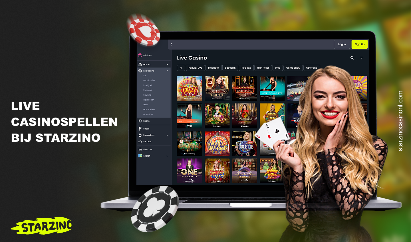 Voor spelers die een duik willen nemen in de wereld van het gokken, biedt Starzino Casino honderden live dealer games aan