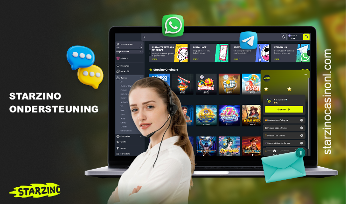 Om contact op te nemen met Starzino support, kunnen gebruikers uit Nederland een van de volgende contactkanalen kiezen