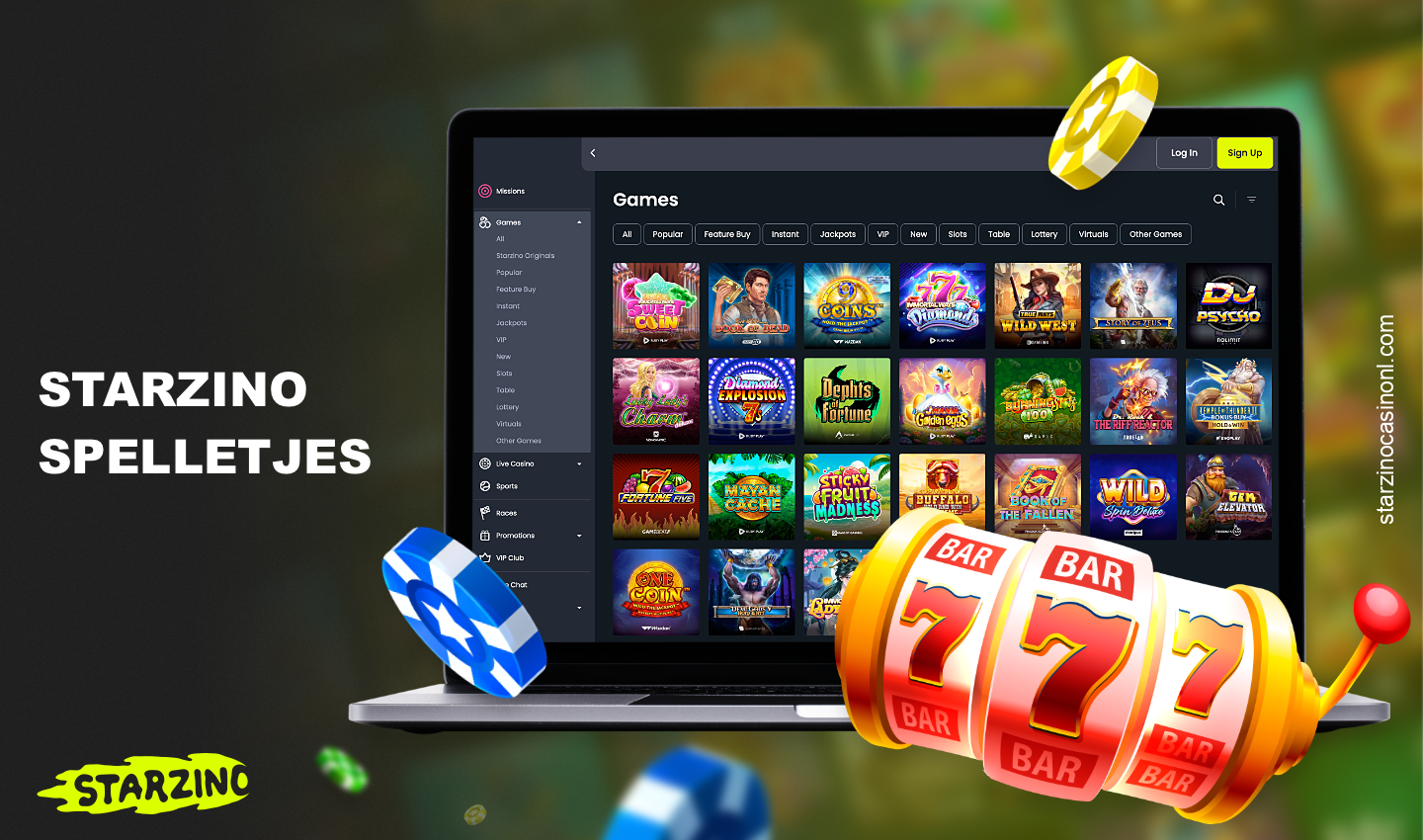 Starzino online casino bevat een enorme collectie van de meest uiteenlopende gokspellen, die beschikbaar zijn voor alle geregistreerde gebruikers uit Nederland