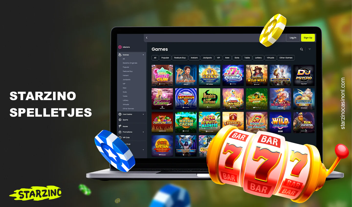 Starzino online casino bevat een enorme collectie van de meest uiteenlopende gokspellen, die beschikbaar zijn voor alle geregistreerde gebruikers uit Nederland