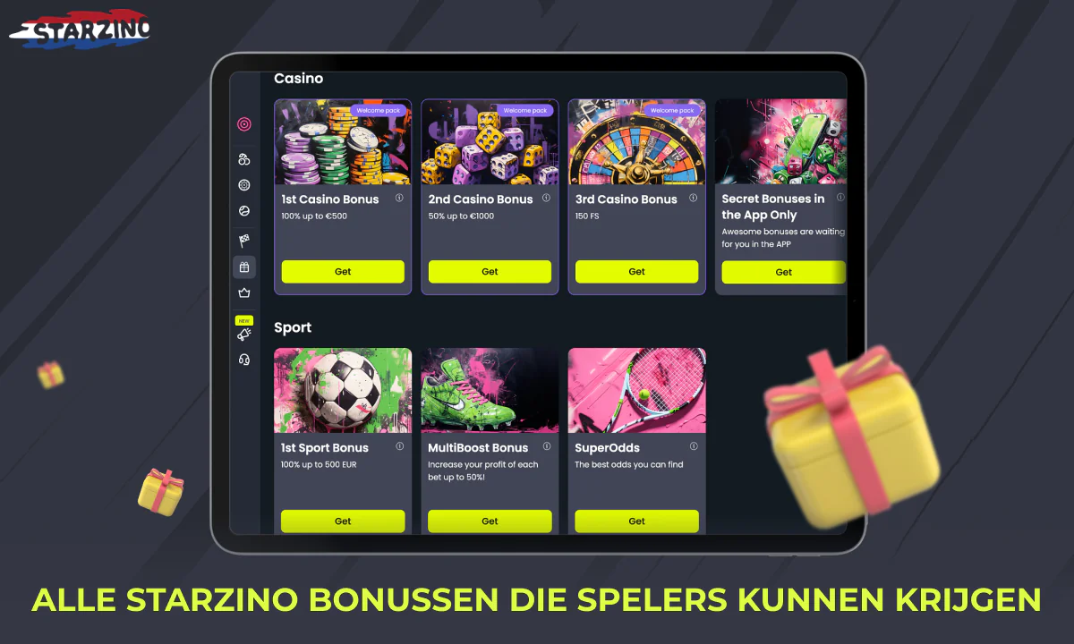 Overzicht van alle beschikbare Starzino-bonussen
