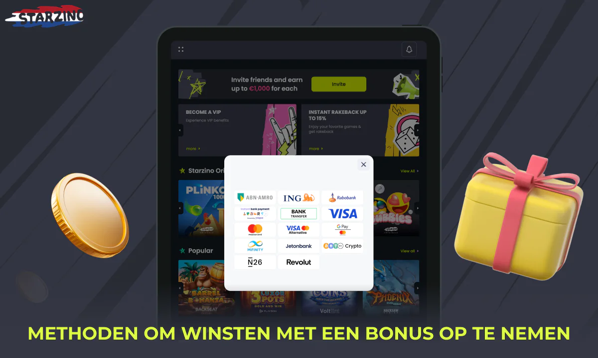 Hoe je bonuswinst opnemen bij Starzino