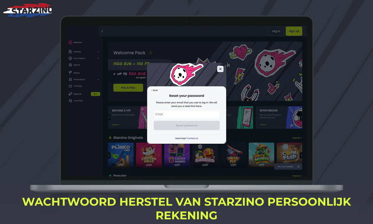 Wachtwoordherstelproces in Starzino